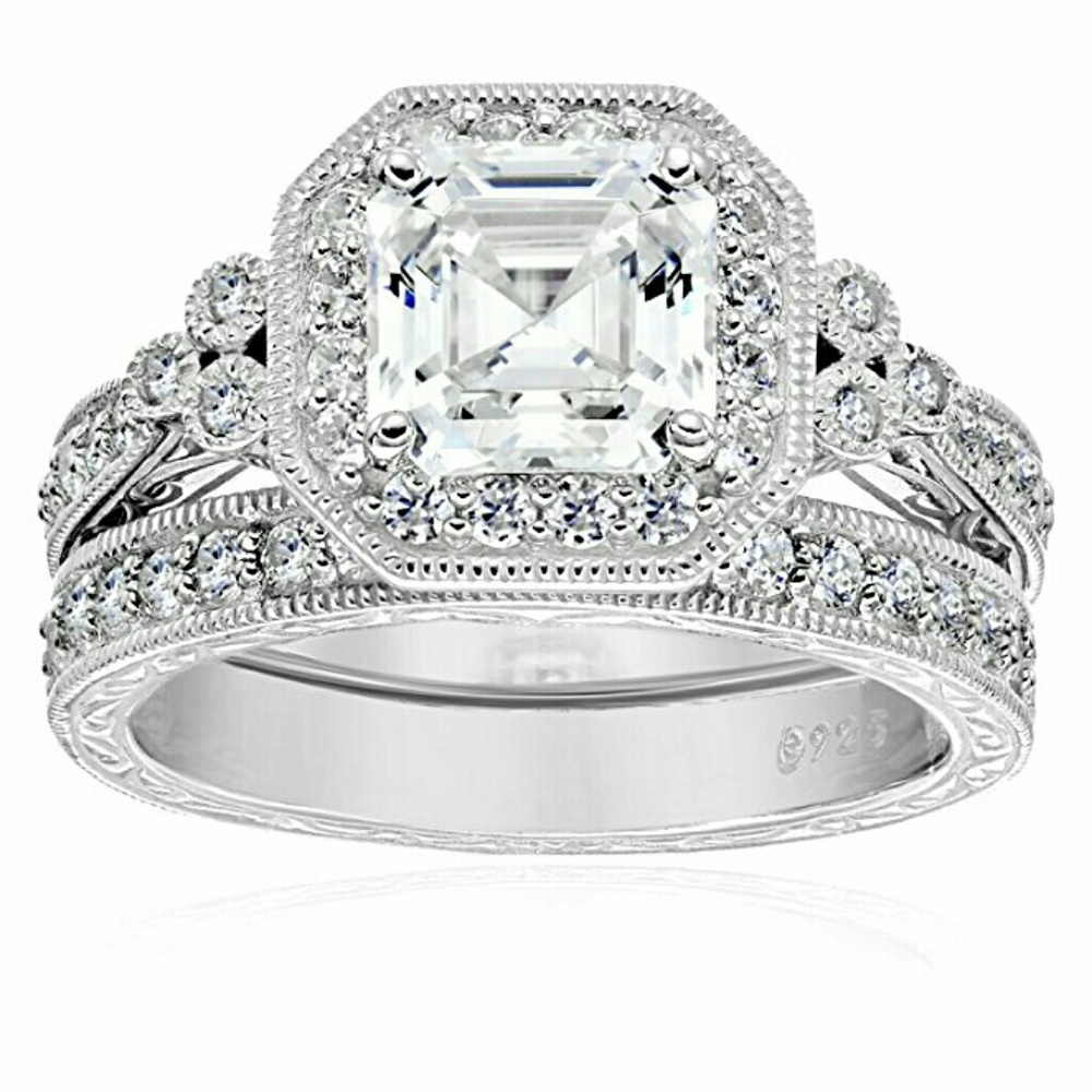 925 sterling Swarovski Zirconia Antique Ring